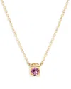 Dinh Van 18k Yellow Gold Le Cube Diamont Pink Sapphire Solitaire Cube Pendant Necklace, 15.75-17.72 In Gold