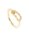 Dinh Van 18k Yellow Gold Maillon Diamond Pave Small Link Ring In Gold