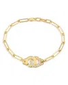 Dinh Van 18k Yellow Gold Menottes Diamond Chain Bracelet In Gold