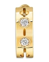 Dinh Van 18k Yellow Gold Pulse Diamond Hoop Earrings In Gold/white