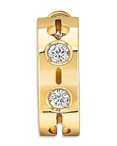 Dinh Van 18k Yellow Gold Pulse Diamond Hoop Earrings In Gold/white