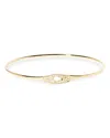 Dinh Van 18k Yellow Gold Serrure Diamond Clasp Bangle Bracelet In Gold