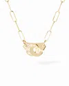 Dinh Van Diamond Handcuff Open Paperclip Link Chain Pendant Necklace, 16.54 In Gold
