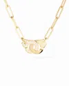 Dinh Van Diamond Handcuff Open Paperclip Link Chain Pendant Necklace, 17.32 In Gold