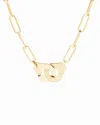 Dinh Van Handcuff Open Paperclip Link Chain Pendant Necklace, 16.54 In Gold