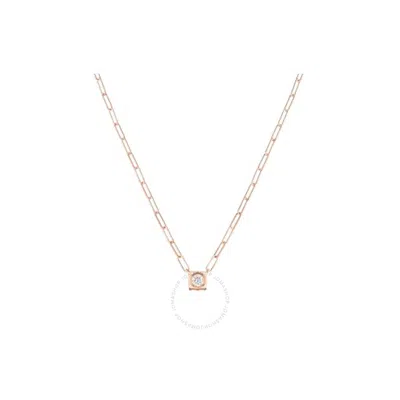 Dinh Van Ladies Pink Gold Le Cube Diamant Large Necklace In Pink/gold Tone