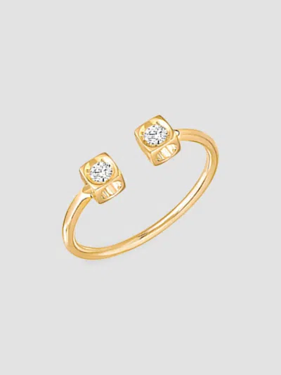 Dinh Van Women's Le Cube 18k Yellow Gold & Diamond Cuff Ring