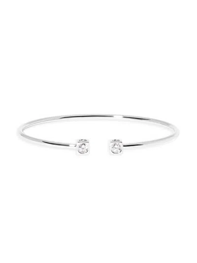 Dinh Van Women's Le Cube Diamant 18k White Gold & 0.24 Tcw Diamond Cuff In Metallic