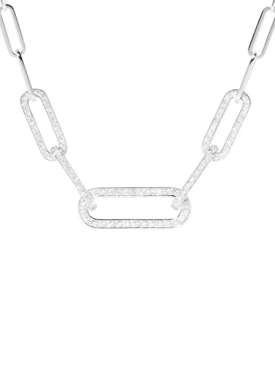Dinh Van Women's Maillon 18k White Gold & 0.52 Tcw Diamond Large Paper Clip Chain Necklace In Metallic