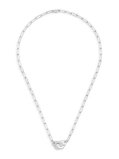 Dinh Van Women's Menottes  R10 18k White Gold & Diamond Handcuff Pendant Necklace