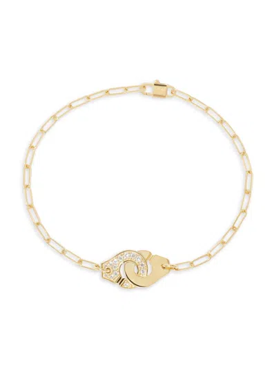 Dinh Van Women's Menottes  R10 18k Yellow Gold & 0.15 Tcw Diamond Bracelet