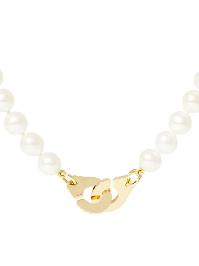 Dinh Van Women's Menottes  R10 18k Yellow Gold & Freshwater Pearl Necklace