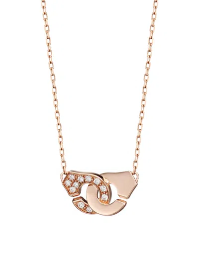 Dinh Van Women's Menottes R8 18k Yellow Gold & Diamond Handcuff Pendant Necklace