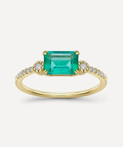 Dinny Hall 14ct Gold Betony Emerald And Diamond Ring