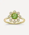 Dinny Hall 14ct Gold Celandine Green Tourmaline And Diamond Ring