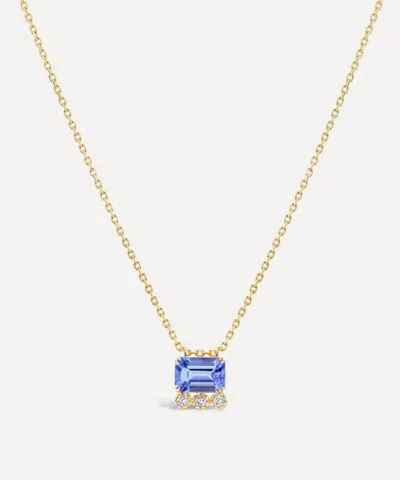 Dinny Hall 14ct Gold Wildflower Betony Tanzanite And Diamond Pendant Necklace