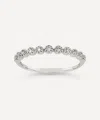 Dinny Hall 14ct White Gold Diamond Forget Me Not Half Eternity Ring In Silver