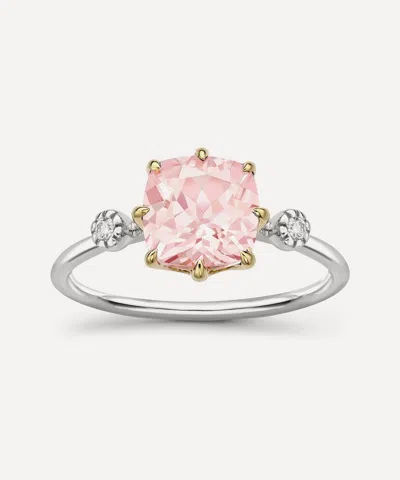 Dinny Hall 14ct White Gold Iris Morganite And Diamond Ring