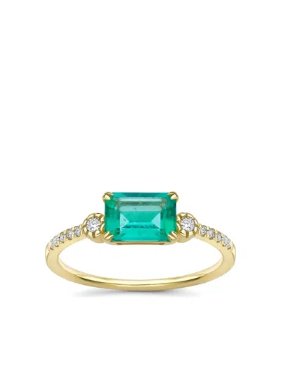 Dinny Hall 14k Yellow Gold Betony Diamond And Emerald Ring