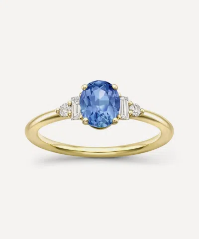 Dinny Hall 18ct Gold Katie Blue Oval Sapphire And Diamond Ring