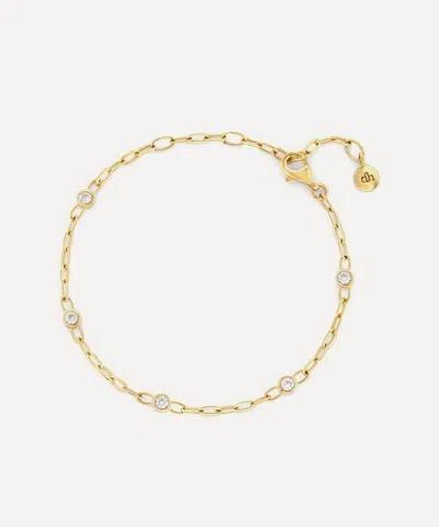 Dinny Hall 18ct Gold-plated Vermeil Silver White Sapphire Paperclip Chain Bracelet