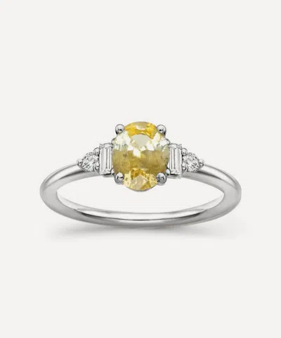 Dinny Hall 18ct White Gold Katie Yellow Sapphire And Diamond Ring