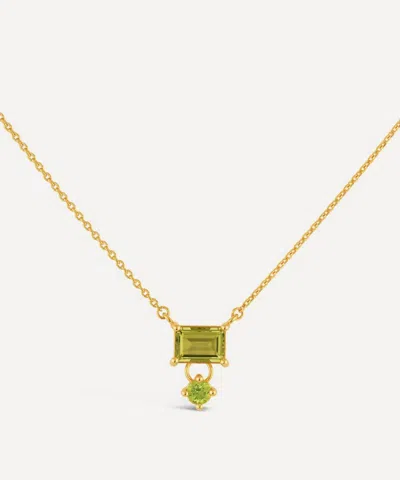 Dinny Hall 22ct Gold-plated Gem-set Olive Quartz And Peridot Pendant Necklace