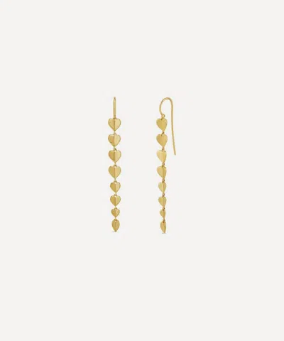 Dinny Hall 22ct Gold-plated Vermeil Silver Folded Heart Column Drop Earrings