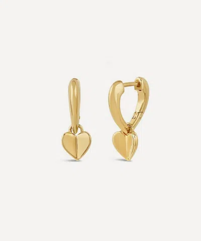 Dinny Hall 22ct Gold-plated Vermeil Silver Folded Heart Drop Earrings