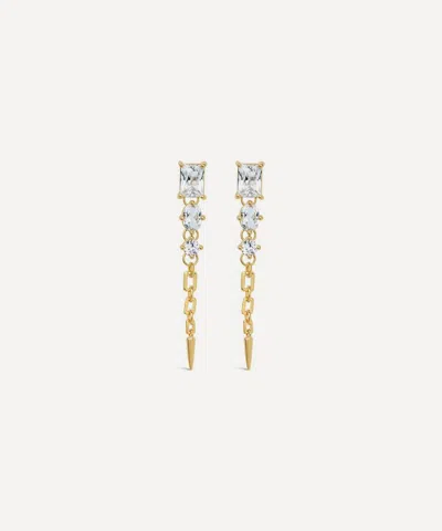 Dinny Hall 22ct Gold-plated Vermeil Silver Gem-set Column Drop Earrings
