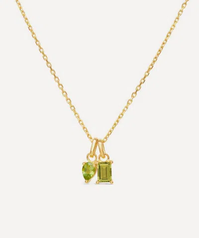 Dinny Hall 22ct Gold-plated Vermeil Silver Gem-set Duo Pendant Necklace