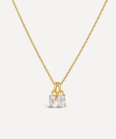Dinny Hall 22ct Gold-plated Vermeil Silver Gem-set Duo Pendant Necklace