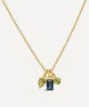 Dinny Hall 22ct Gold-plated Vermeil Silver Gem-set Trilogy Pendant Necklace In Gold