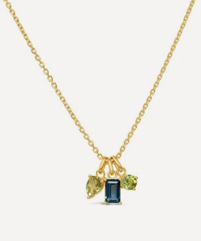 Dinny Hall 22ct Gold-plated Vermeil Silver Gem-set Trilogy Pendant Necklace