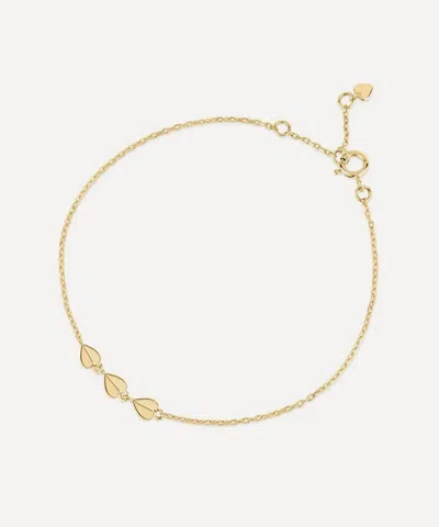 Dinny Hall 9ct Gold Bijou Folded Heart Trio Bracelet In Neutral