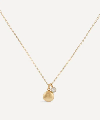 Dinny Hall 9ct Gold Button Locket And Diamond Bonbon Charm Necklace