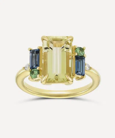 Dinny Hall 9ct Gold Charli Olive Quartz Ring