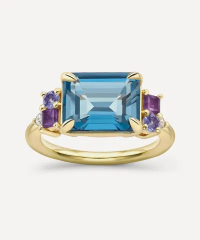 Dinny Hall 9ct Gold Claudie London Blue Topaz Ring