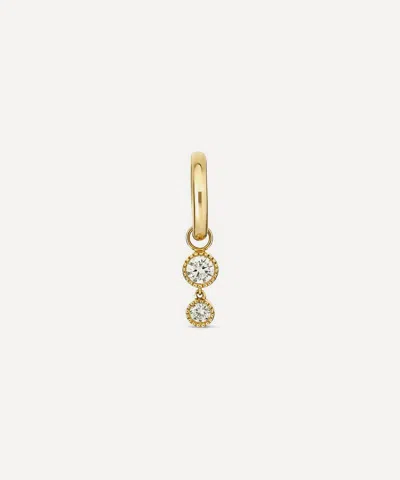 Dinny Hall 9ct Gold Double Diamond Charm Drop Earring