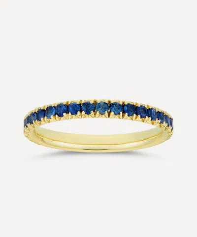 Dinny Hall 9ct Gold Ella Three Quarter Small Diamond Eternity Ring In Blue