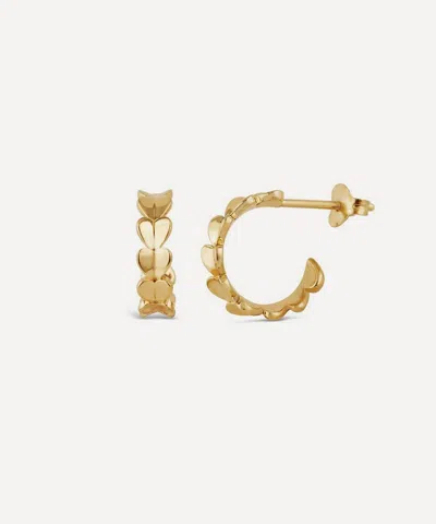 Dinny Hall 9ct Gold Folded Heart Linked Hoop Earrings