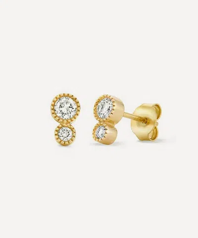 Dinny Hall 9ct Gold Lab Grown Diamond Duo Stud Earrings