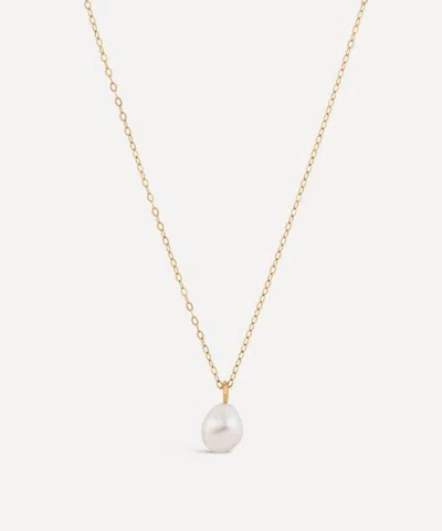 Dinny Hall 9ct Gold Large Freshwater Pearl Pendant Necklace