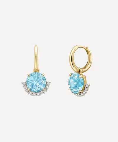 Dinny Hall 9ct Gold Libby Topaz And Diamond Drop Earrings