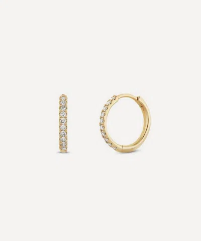 Dinny Hall 9ct Gold Medium Lab-grown Diamond Huggie Hoop Earrings