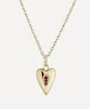 Dinny Hall 9ct Gold My World Ruby Heart Locket Necklace In Gold