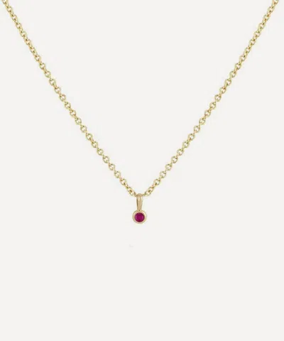 Dinny Hall 9ct Gold Ruby Pip Pendant Necklace