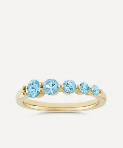 Dinny Hall 9ct Gold Shuga Swiss Blue Topaz Graduated Ring