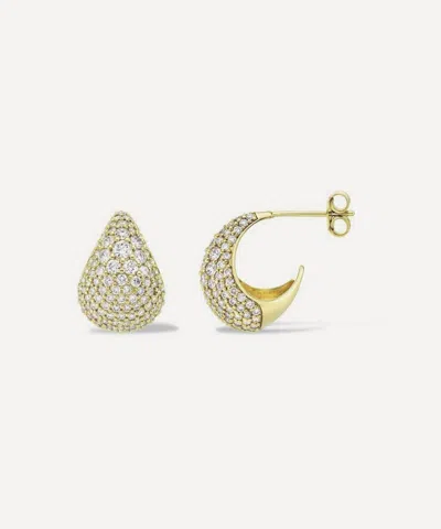 Dinny Hall 9ct Gold Signature Large Scoop Pave Hoop Earrings