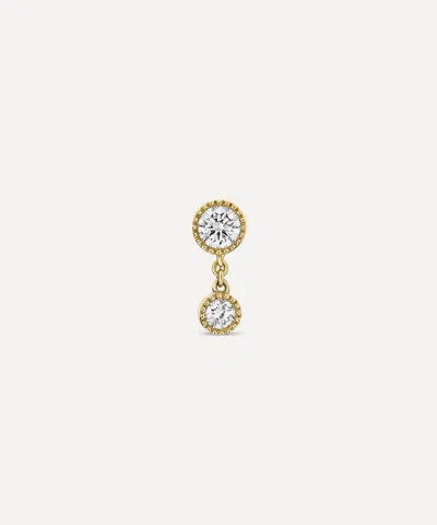 Dinny Hall 9ct Gold Single Double Diamond Stud Earring